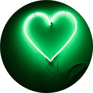 Heart, Light, And Neon Image - Light Green Aesthetic Png, Transparent Png PNG with transparent background