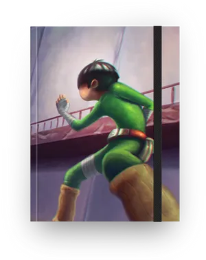 Green Ninja Action Pose PNG Image