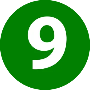 Green Number9 Icon PNG Image