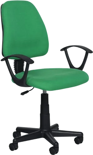 Green Office Chair Isolated PNG Image