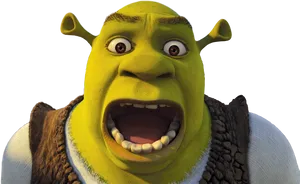 Green Ogre Expressive Face PNG Image