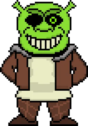 Green_ Ogre_ Pixel_ Art_ Character.png PNG Image