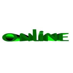 Green Online Text Graphic PNG Image