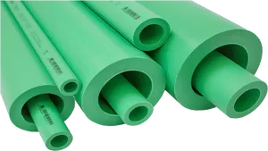 Green P V C Pipes Construction Materials PNG Image