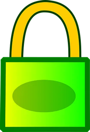 Green Padlock Graphic PNG Image