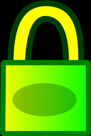 Green Padlock Graphic PNG with transparent background