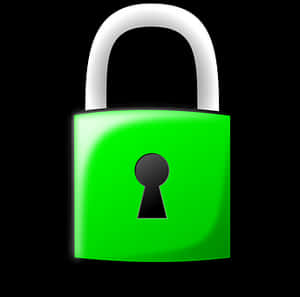 Green Padlock Icon PNG with transparent background