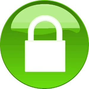 Green Padlock Icon PNG Image