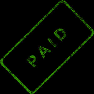 Green Paid Stamp PNG image with transparent background