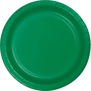 Green Paper Plate Top View PNG Image