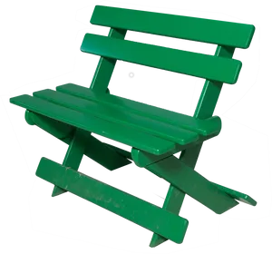 Green Park Bench Isolated PNG Image