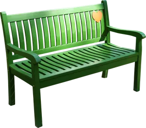 Green Park Benchwith Heart PNG Image