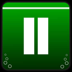 Green Pause Button Icon PNG image with transparent background