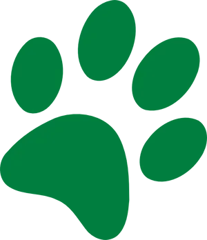 Green Paw Print Graphic PNG Image