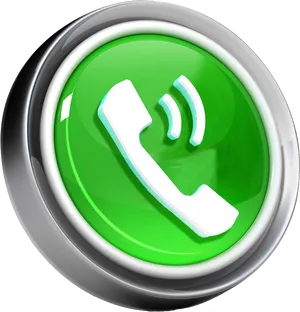 Green Phone Contact Icon PNG Image