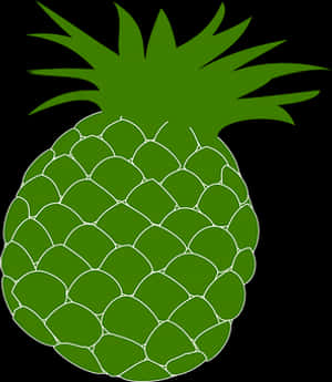 Green Pineapple Silhouette Graphic PNG image with transparent background