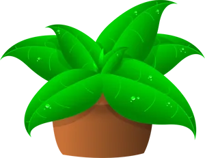 Green Plantin Brown Pot PNG Image