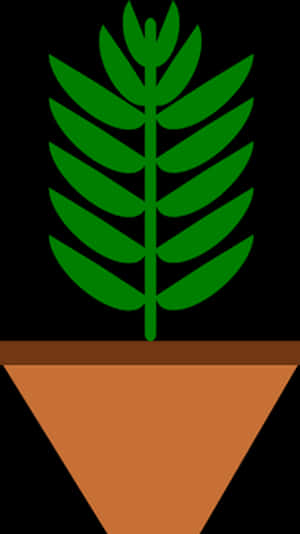 Green Plantin Brown Pot Vector PNG image with transparent background