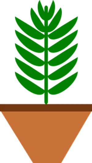 Green Plantin Brown Pot Vector PNG Image