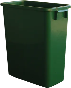 Green Plastic Trash Bin PNG Image