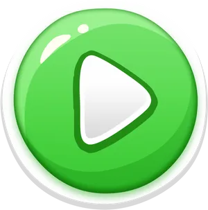 Green Play Button Icon PNG Image