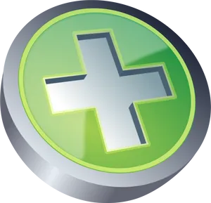 Green Plus Sign Button PNG Image