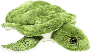 Green Plush Sea Turtle Toy PNG image with transparent background