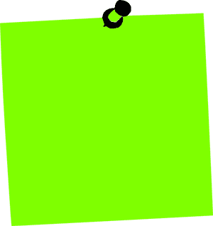 Green Post It Note Pinned PNG image with transparent background