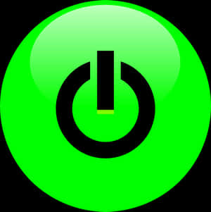Green Power Button Icon PNG