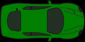 Green Race Car Top View PNG with transparent background
