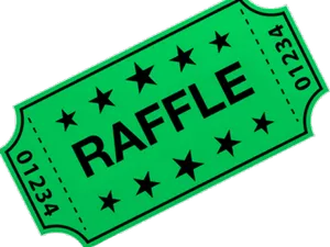 Green Raffle Ticket Graphic PNG Image