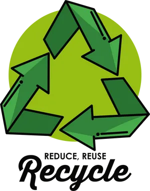 Green Recycle Symbolwith Slogan PNG Image