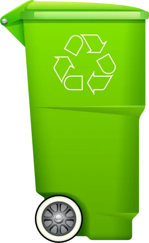 Green Recycling Bin Graphic PNG Image