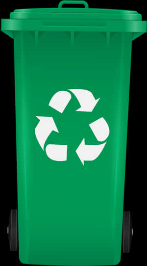 Green Recycling Bin Icon PNG with transparent background