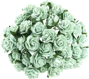 Green Rose Bouquet Floral Design PNG Image