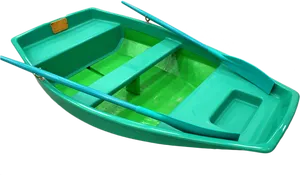 Green Rowboat Transparent Background PNG Image