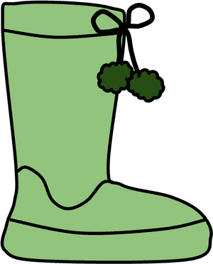 Boots, Pom-poms, Snow, Rain, Green - Boot, HD Png Download PNG image with transparent background