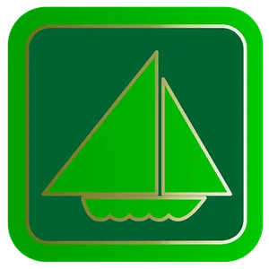 Green Sailboat Icon PNG Image