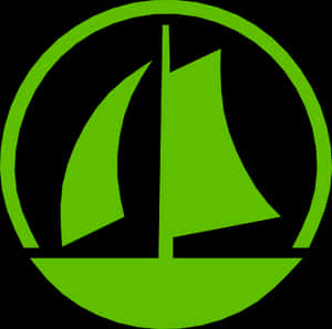 Green Sailboat Logo PNG image with transparent background