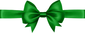 Green Satin Gift Bow PNG Image