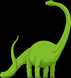 Green Sauropod Dinosaur Illustration PNG with transparent background