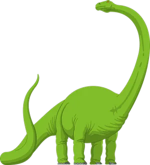 Green Sauropod Dinosaur Illustration PNG Image