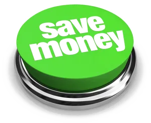 Green Save Money Button PNG Image