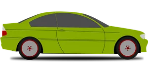 Green Sedan Side Profile PNG Image