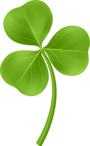 Green Shamrock Black Background PNG Image