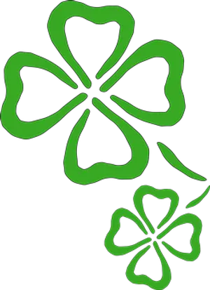 Green Shamrocks Graphic PNG Image