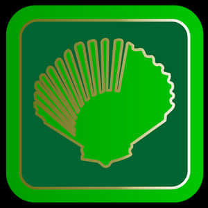 Green Shell Logo Icon PNG image with transparent background