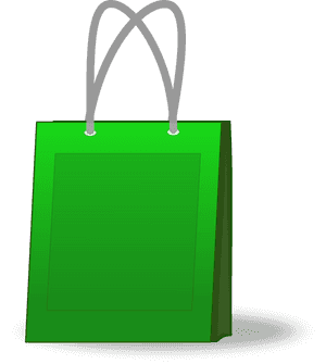 Green Shopping Bag Graphic PNG image with transparent background