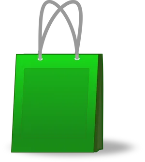 Green Shopping Bag Graphic PNG Image