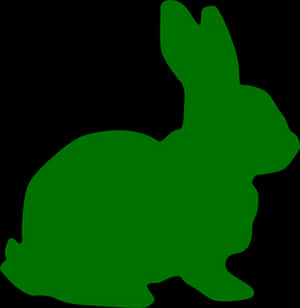 Green Silhouette Bunny PNG image with transparent background